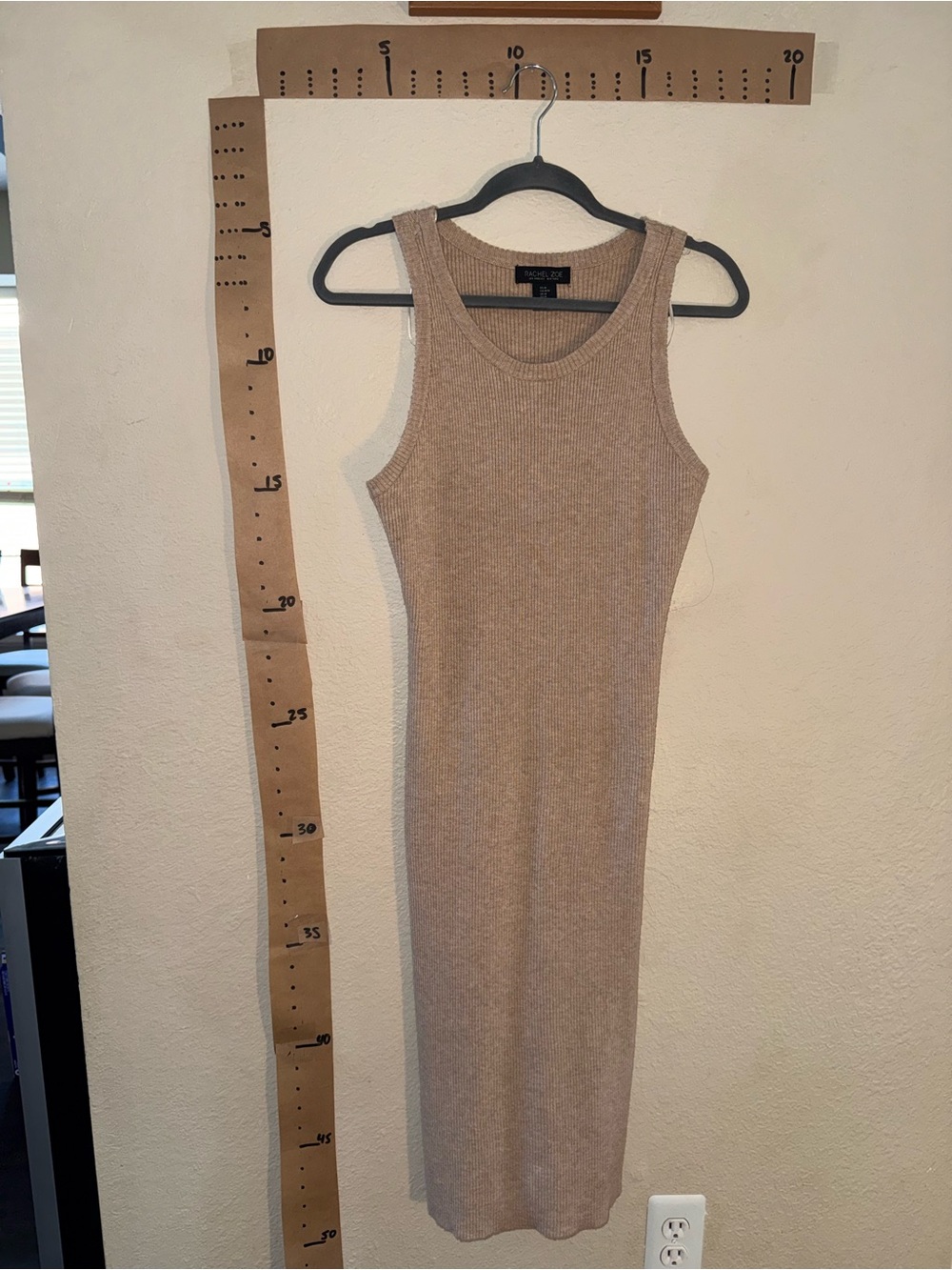Rachel Zoe Tan Ribbed Maxi Tank Dress